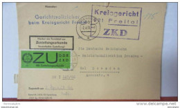 Dienst/ZKD: Brief Mit ZU-Marke Gewöhnl.Papier Mit KSt. Kreisgericht Freital Nach Dresden Vom 1.4.66 Knr: E 2x - Brieven En Documenten