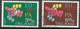 ISLANDA - 1961 - EUROPA - SERIE 2 VALORI - USATA ( YVERT 311\2 - MICHEL 354\5) - Oblitérés