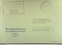 Fern-Brief Mit ZKD-Kastenstempel "Betriebsakademie Des Sozialistischen Binnenhandels Cottbus" 26.10.63 Nach Spremberg - Briefe U. Dokumente