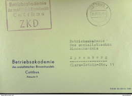 Fern-Brief Mit ZKD-Kastenstempel "Betriebsakademie Des Sozialistischen Binnenhandels Cottbus" 26.10.63 Nach Spremberg - Covers & Documents