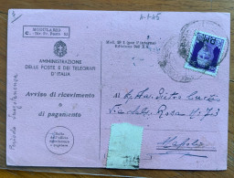 LUOGOTENENZA - IMPERIALE 50 C. P.M. Su R.R.  NAPOLI 4/ 1/ 45 - Poststempel