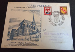 FRANCE  FDC  EXPOSITION  DOCUMENTATION HISTORIQUE DE TOUCY DU  29/09/1946 RARE - ....-1949