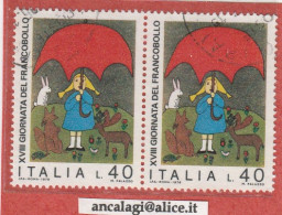 USATI ITALIA 1976 - Ref.0368A "GIORNATA DEL FRANCOBOLLO" 1 Val. In Coppia - - 1971-80: Used