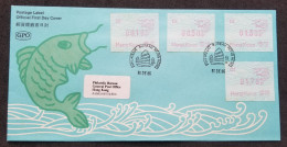 Hong Kong Frama Machine Frame Label Fish 1986 Marine (ATM FDC) *see Scan - Brieven En Documenten