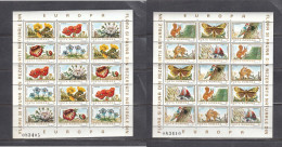 Romania 1983 - Flora And Fauna, Mi-Nr. 3982/91 In Two Sheets, MNH* - Unused Stamps