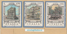 USATI ITALIA 1976 - Ref.0372 "FONTANE D'ITALIA" Serie Di 3 Val. - - 1971-80: Used