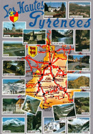 1 Map Of France * 1 Ansichtskarte Mit Der Landkarte - Département Hautes-Pyrénées - Ordnungsnummer 65 * - Landkarten