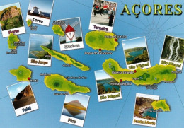 1 Map Of Portugal / Azoren * 1 Ansichtskarte Mit Der Landkarte Der Inselgruppe Azoren * - Cartes Géographiques