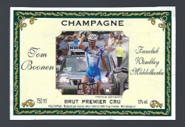 Etiquette Champagne  Brut 1er Cru  Tom Boonen  Marcel Vautrai Dizy Marne 51 - Champagner