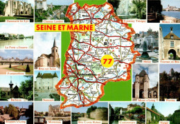 N°2261 Z -cpsm Carte Géographique De La Seine Et Marne- - Maps