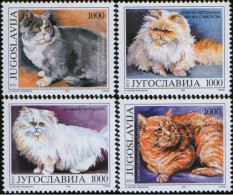 YUGOSLAVIA - 1992 -  CAT - CATS - GATTI - 4 V - MNH - - Hauskatzen