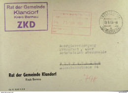 Fern-Brief Mit ZKD-Kastenstempel "Rat Der Gemeinde Klandorf Kreis Bernau" 25.6.63 Nach EV-Netzbetrieb Eberswalde - Storia Postale