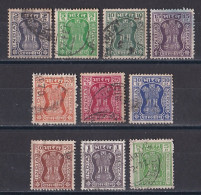 Inde  - Timbre De Service  Y&T N°  36  38  40  41  42  42a  43  44  45  48  Oblitérés - Timbres De Service