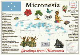 1 Map Of Micronesia * 1 Ansichtskarte Mit Der Landkarte Von Mikronesien Mit Informationen Und Der Flagge Des Landes * - Maps