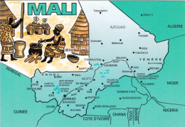 1 Map Of Mali * 1 Ansichtskarte Mit Der Landkarte Von Mali * - Landkarten