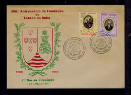 #88572 ESTADO DA INDIA Famouse Men MANUEL ANTONIO DE SOUSA  450 Anni. Foundation Issue 1505-1955 Portugal - Militares