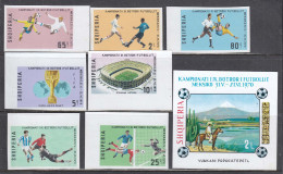 Albania 1970 -Football World Cup, Mexico, Mi-Nr. 1418/24B + Bl. 38B, MNH** - 1970 – Mexico