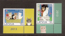 LATVIA 2013●Cats●Mi 869-70 MNH - Hauskatzen