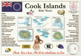 1 Map Of Cook Islands * 1 Ansichtskarte Mit Der Landkarte Von Den Cook Islands  Informationen Und Der Flagge Des Landes - Maps