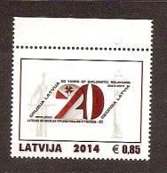 LATVIA 2014●20th Anniversary Diplomatic Relations With Georgia●Mi 903 MNH - Lettonia