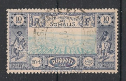 COTE DES SOMALIS - 1938 - N°YT. 168 - Djibouti 10f Bleu Foncé - Oblitéré / Used - Usados