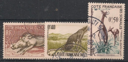 COTE DES SOMALIS - 1958 - N°YT. 287 à 289 - Série Faune Complète - Oblitéré / Used - Gebraucht