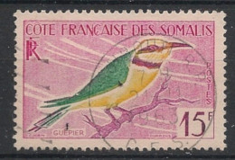 COTE DES SOMALIS - 1959-60 - N°YT. 298 - Guêpier 15f Rose - Oblitéré / Used - Used Stamps