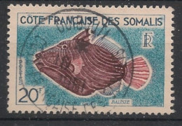 COTE DES SOMALIS - 1959-60 - N°YT. 299 - Poisson 20f - Oblitéré / Used - Usati