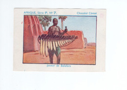 Chromo AFRIQUE Africa  Joueur De Balafors  Pub: Chocolat Cémoi Bien 2 Scans Colonies Françaises - Autres & Non Classés