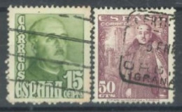 SPAIN,  1948, GENERAL FRANCO STAMPS COMPLETE SET OF 2, # 752/53,USED. - Usati