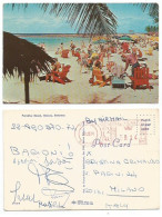 Bahamas Nassau Paradise Beach Color Pcard Red Meter EMA 23jul1974 C.14 X Italy - Bahamas (1973-...)