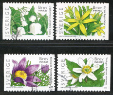 Réf 77 < SUEDE Année 2005 < Yvert N° 2441 à 2444 Ø Used < SWEDEN - Fleurs < Muguet Anemone Renoncule Etoile De Bethléem - Used Stamps