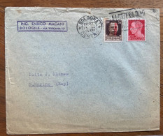 REPUBBLICA SOCIALE - IMPERIALE 30 C. Fascetto + 20 C. Su Busta DA BOLOGNA 13/2/44  A SAN MARINO - Stamped Stationery