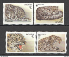 B0011 1994 Kyrgyzstan Fauna Wwf Wild Cats Animals #22-25 Set Mnh - Hauskatzen