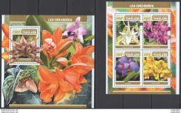 Fd0598 2017 Togo Orchids Flora Flowers #8164-67+Bl1444 Mnh - Orquideas