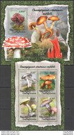 Hm0904 2018 Central Africa Poisonous Mushrooms Flora Nature #7550-3+Bl1711 Mnh - Pilze