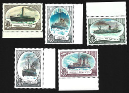 USSR 1976 Mi.# 4558 - 4562 MNH FULL SET Soviet Union Ships Icebreakers North Pole Arctic Polar Philately MNH Stamps - Barcos Polares Y Rompehielos