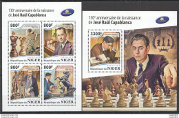 Hm1748 2018 Niger Chess Jose Raul Capablanca Sport #6095-8+Bl921 Mnh - Schaken