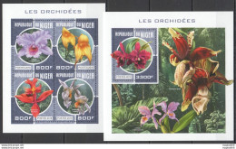 Hm1810 2018 Niger Orchids Flora Flowers #5618-1+Bl825 Mnh - Orchidées