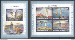 Hm1831 2018 Niger Lighthouses Birds Sailing Ships Marine Life #6220-3+Bl946 Mnh - Marine Life