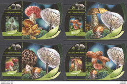 Lx318 Imperf 2016 Djibouti Mushrooms Nature #1229-1232 Uv Cardboard 4Bl Mnh - Pilze