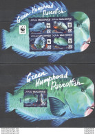 Nw0549 2016 Maldives Wwf Green Humphead Parrotfish #6200-6203+Bl900 Mnh - Nuevos