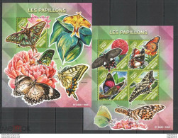 St2111 2015 Niger Flora & Fauna Butterflies Borboletas Kb+Bl Mnh Stamps - Vlinders