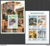 St2533 2013 Mozambique Art Paintings American Impressionists Kb+Bl Mnh - Other & Unclassified