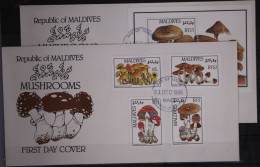 Malediven 1234, 1236, 1238, 1241 Und Block 130 Gestempelt Als FDC #GC007 - Maldives (1965-...)