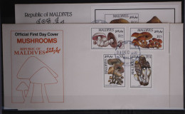 Malediven 1234-1241 Und Block 130 Gestempelt Als FDC #GC006 - Maldives (1965-...)