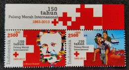 Indonesia 150th Anniversary Red Cross 2013 Henry First Aid Helicopter (stamp Title) MNH - Indonesia