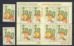 Europa Cept 2007 Romania 2v + 2 M/s ** Mnh (59309) - 2007