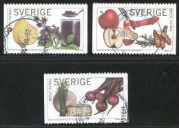 Réf 77 < SUEDE Année 2005 < Yvert N° 2446 à 2448 Ø Used < SWEDEN - Europa < Citron Anis Pommes Fromage De Chèvre - Gebruikt