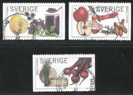 Réf 77 < SUEDE Année 2005 < Yvert N° 2446 à 2448 Ø Used < SWEDEN - Europa < Citron Anis Pommes Fromage De Chèvre - Gebraucht